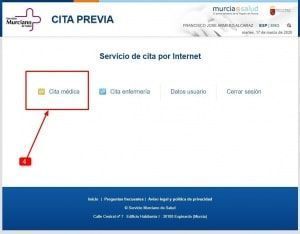 Aplicaciones y webs del Servicio Murciano de Salud para contener el coronavirus 14 Cita Previa Servicio Murciano de Salud- Ordenador Escritorio