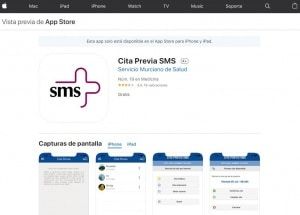 Aplicaciones y webs del Servicio Murciano de Salud para contener el coronavirus 17 Cita Previa SMS - Servicio Murciano de Salud- Aplicacion App Store Iphone Ipad