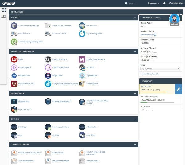 Cpanel cPanel-Hosting - Alojamiento Web-Servidor